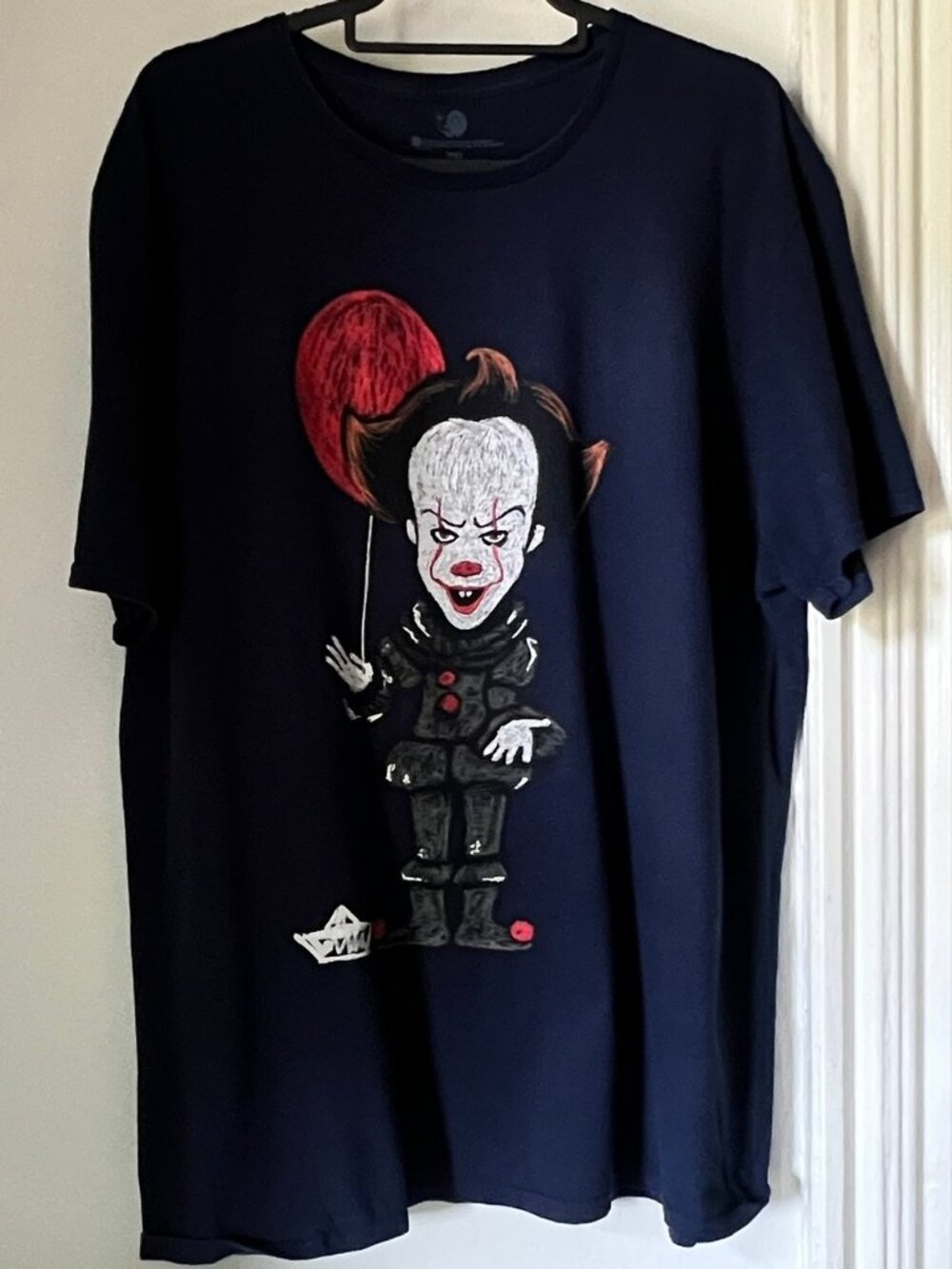 It -Pennywise, s/s  shirt,  2XL, blue, 100% cotton Made in El Salvador, gd condi